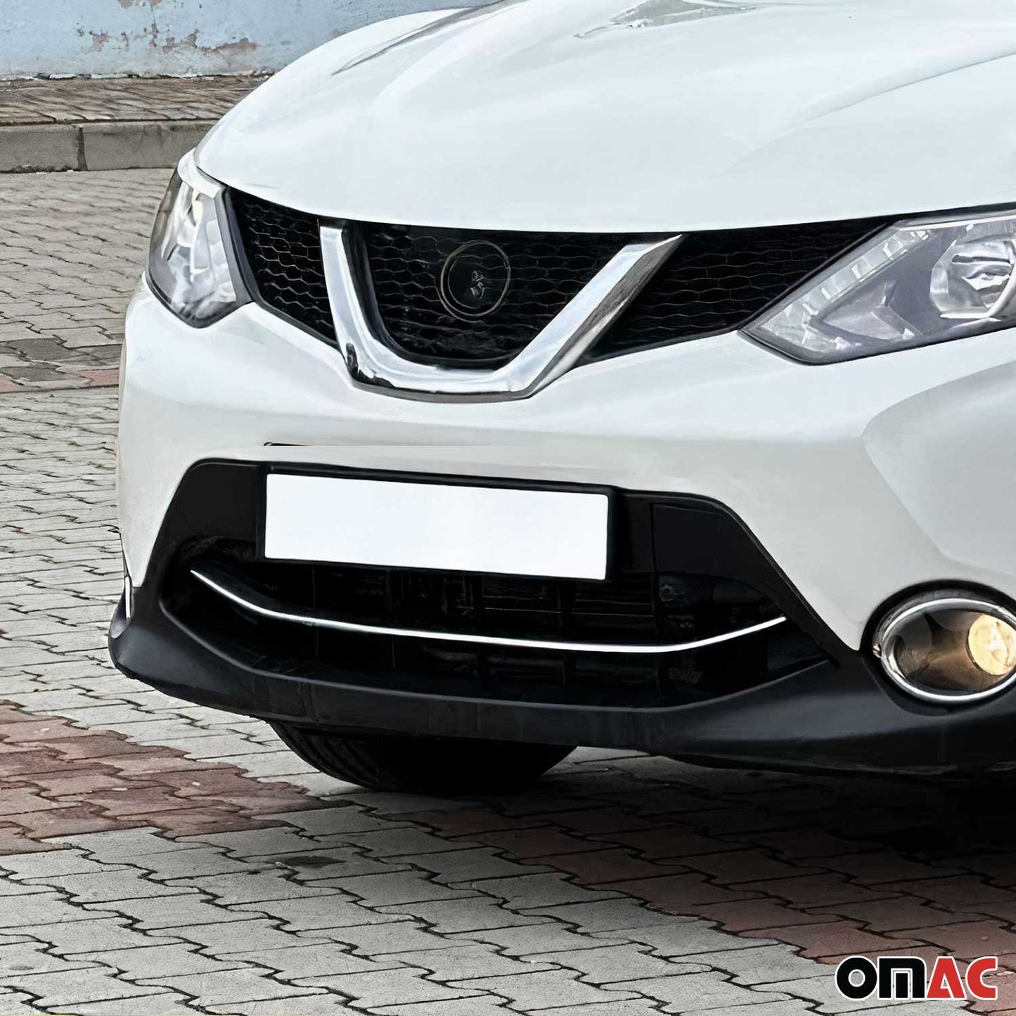 Kühlergrill Leisten Grillleisten für Nissan Qashqai J11 2014-2017 Chrom Silber