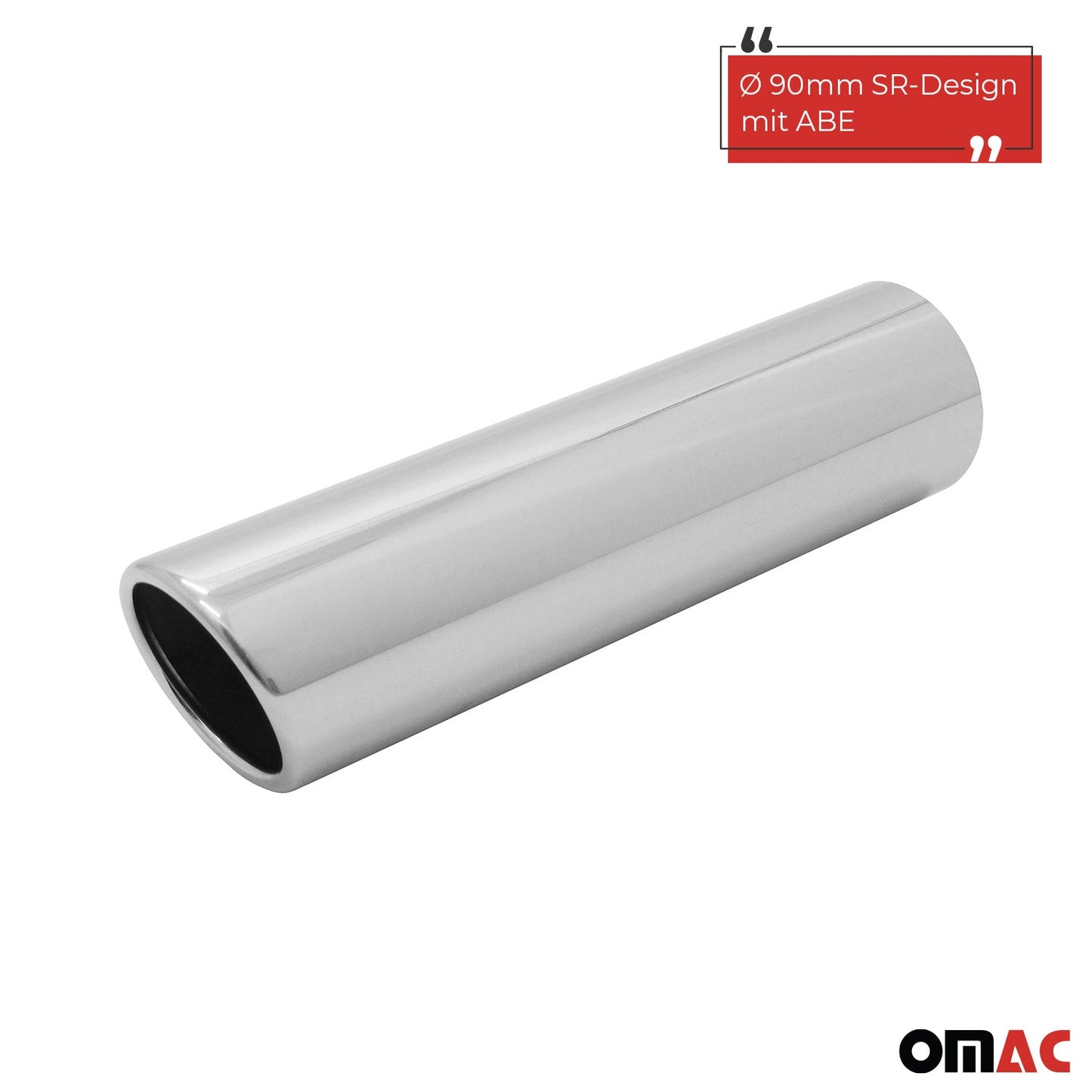 Auspuff Endrohr Edelstahl 1x90mm SR-Design Endschalldämpfer mit ABE