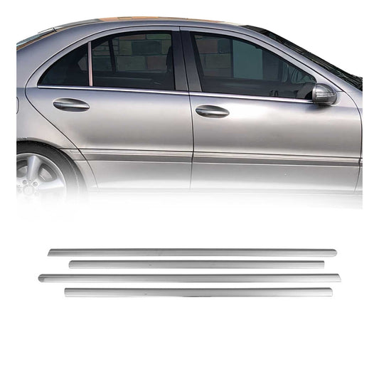 Benzi decorative pentru geamuri pentru Mercedes Clasa C W203 2000-2007, oțel inoxidabil, 4 bucăți