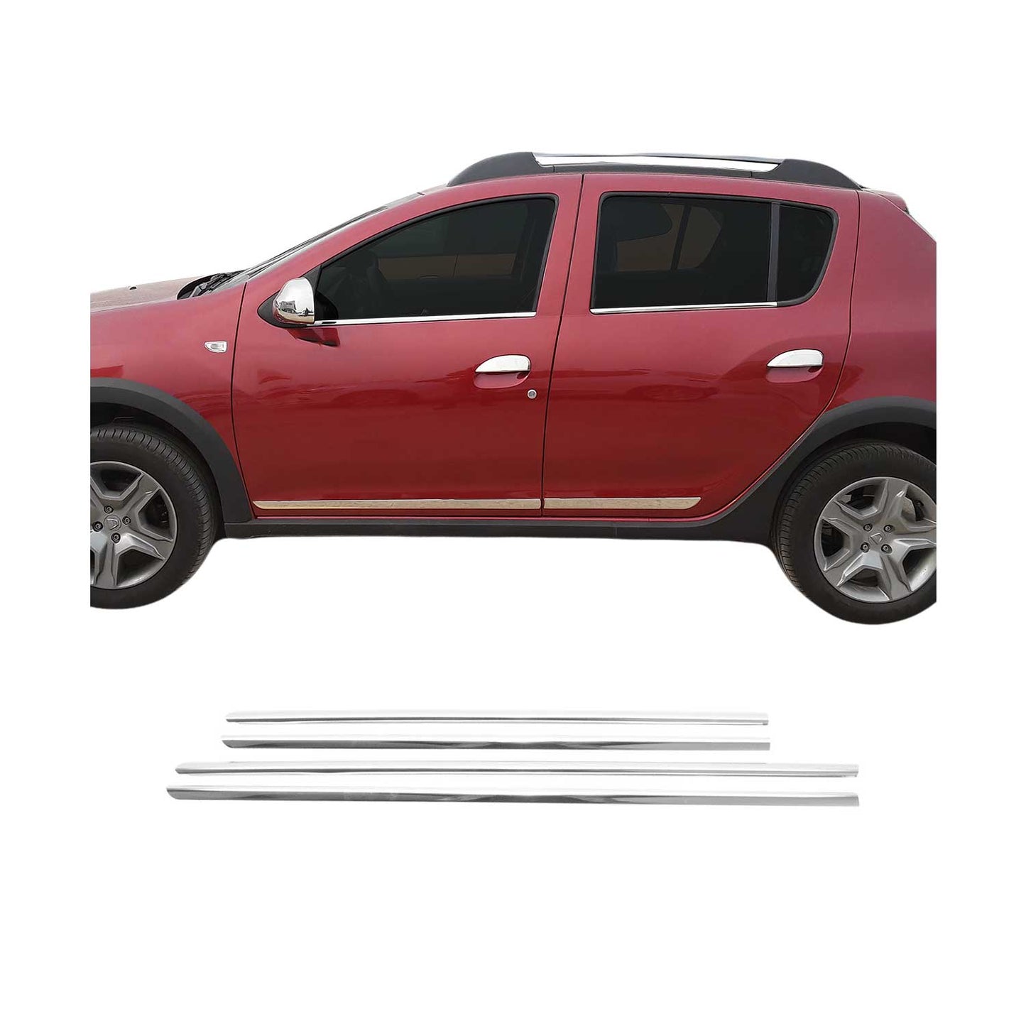 Fensterleisten Zierleisten für Dacia Sandero 2012-2020 Edelstahl Chrom 4tlg
