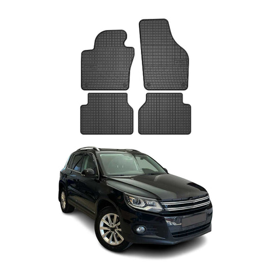 Covorașe cauciucate VW Tiguan 2007-2016, set 4 piese, negru