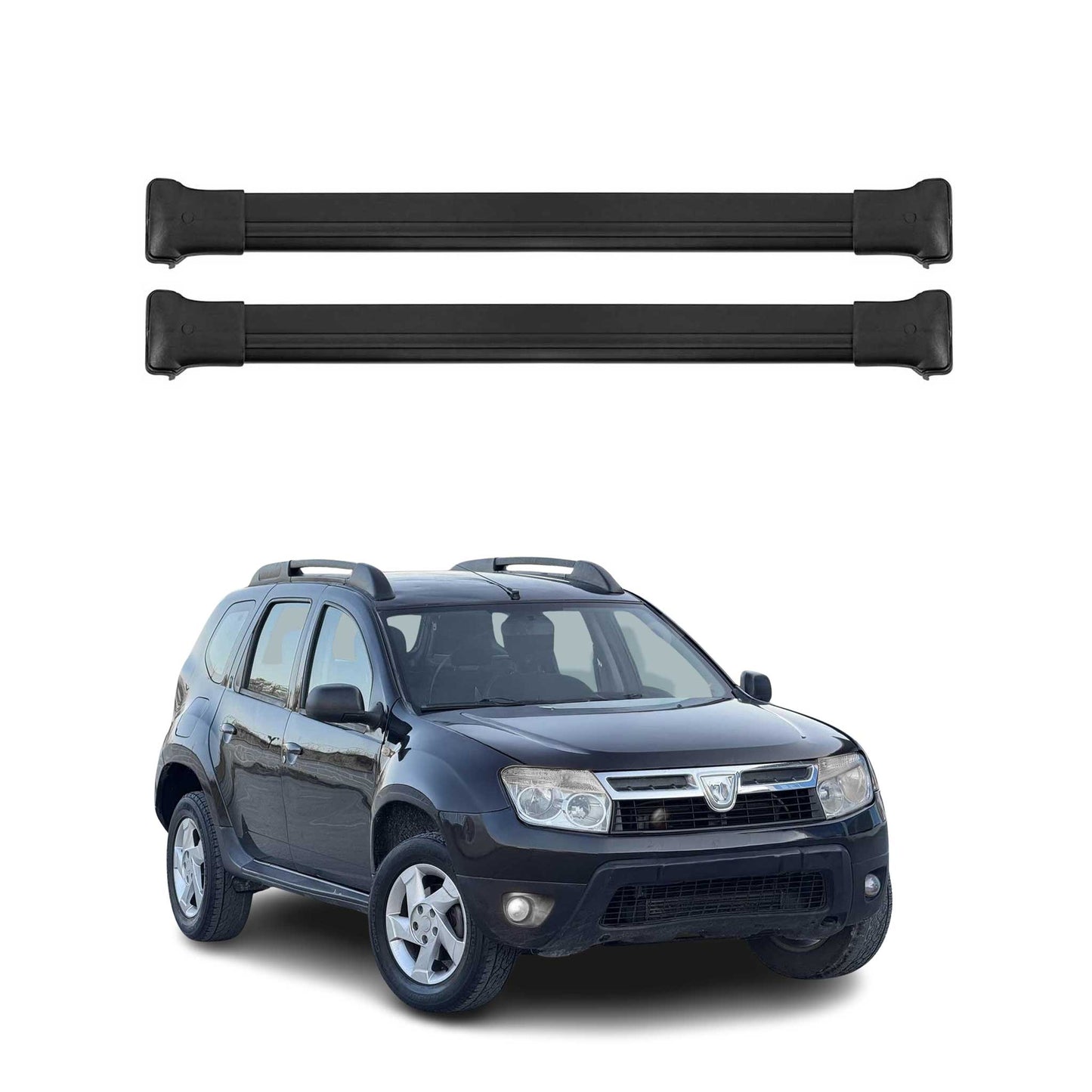 Dachträger Gepäckträger für Dacia Duster 2010-13 Pre-FL Relingträger Alu Schwarz