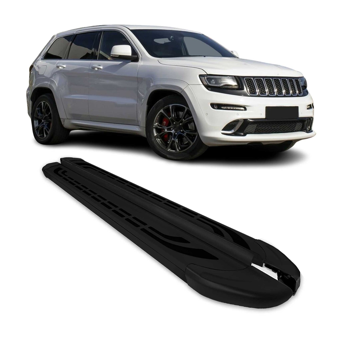 Praguri laterale din aluminiu, negre, pentru Jeep Grand Cherokee 2011-2021