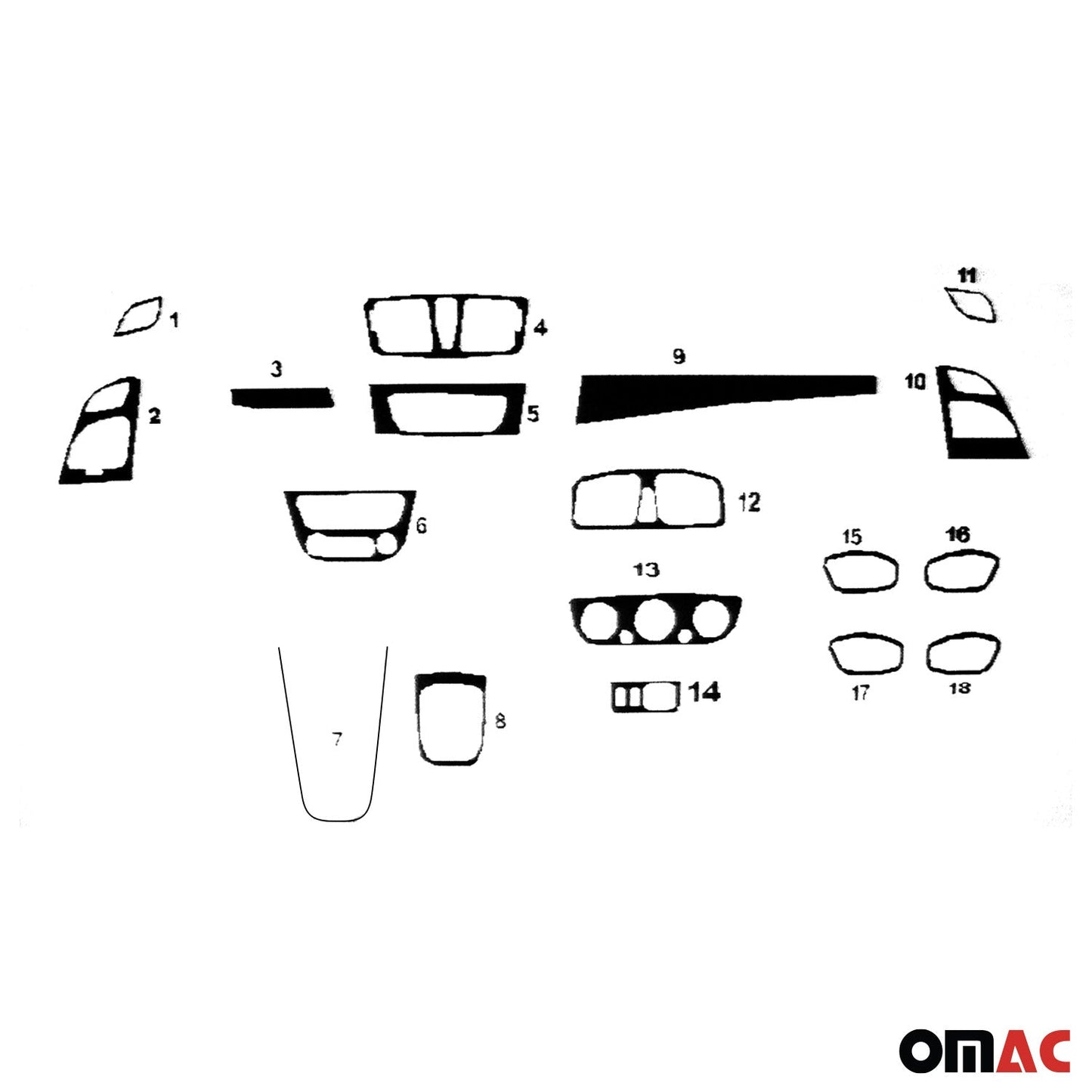 Innenraum Dekor Cockpit für Renault Megane 3 2008-2016 Carbon Optik 18tlg