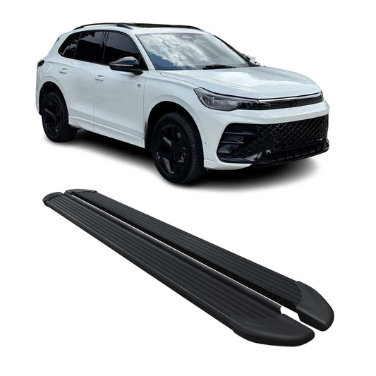 Trittbretter Seitenschweller für VW Tiguan mk3 2024-2025 2tlg Schwarz Alu