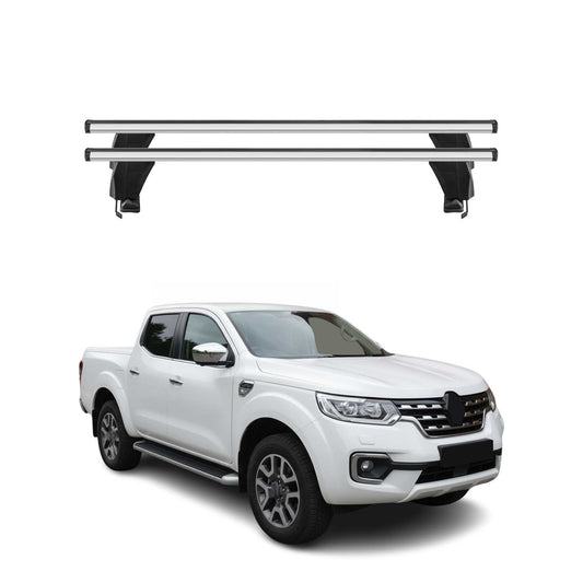Menabo Dachträger Grundtäger für Renault Alaskan 2016-2025 50kg Alu Silber 2 tlg