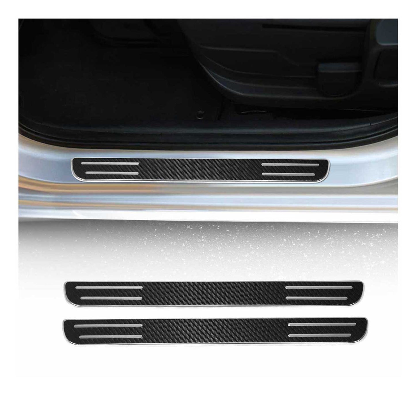 Einstiegsleisten Türschweller Chrom Kohlefaserfolien 2x