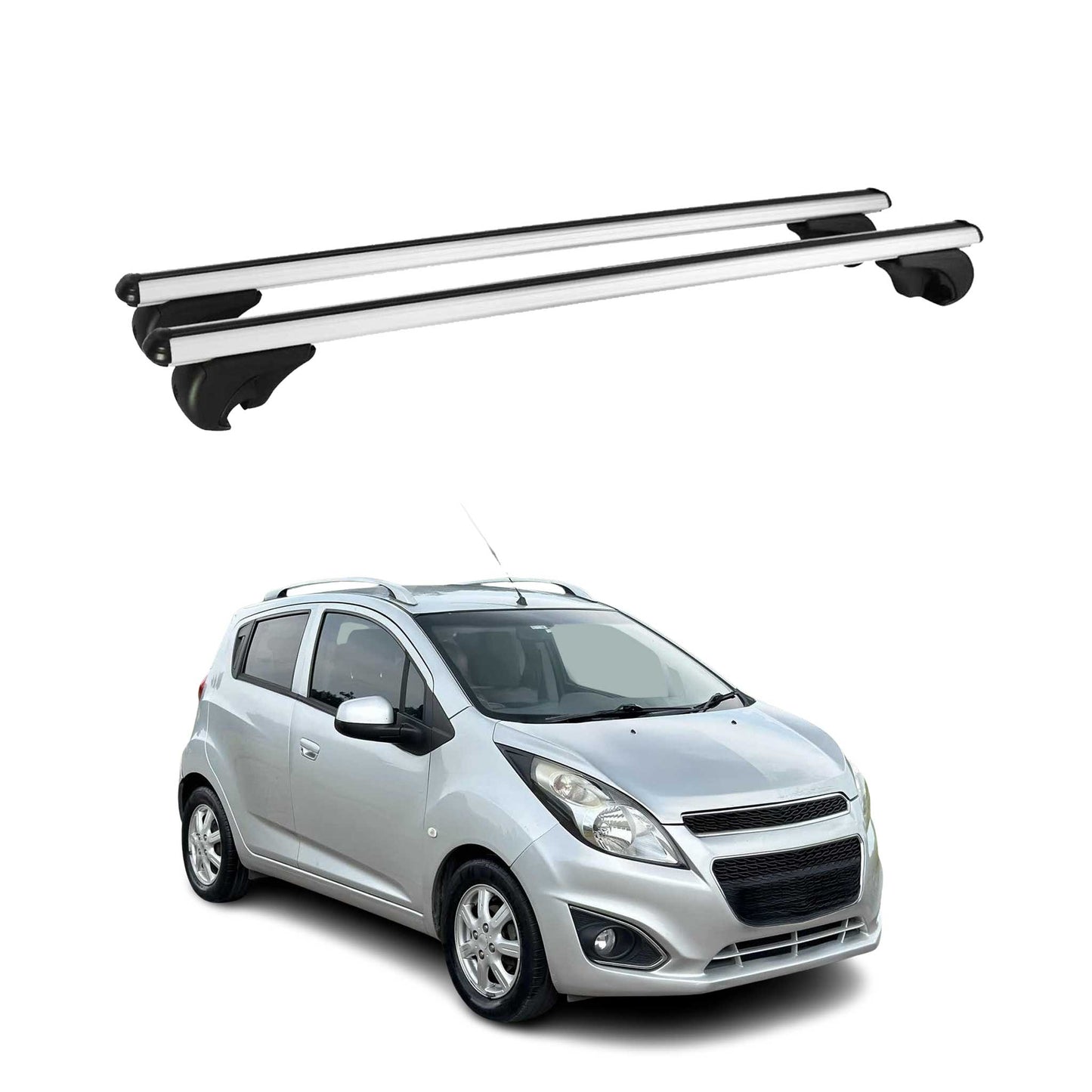 Dachträger Grundtäger für Chevrolet Spark Schrägheck 2010-2015 75kg Alu Grau 2x