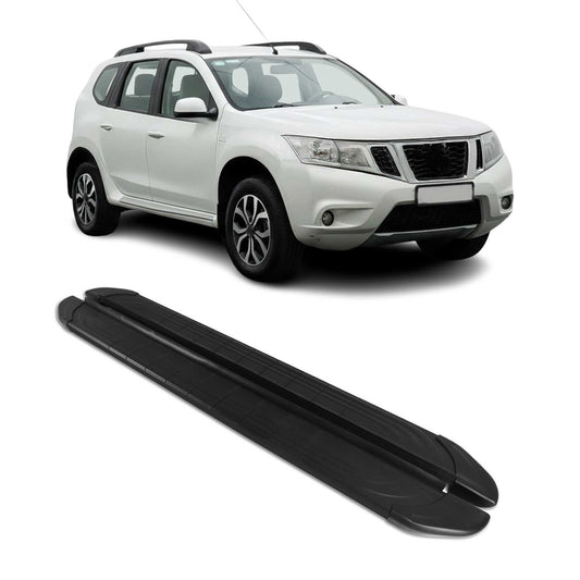 Trittbretter Seitenschweller für Nissan Terrano 2012-2020 Aluminium Schwarz 2tlg