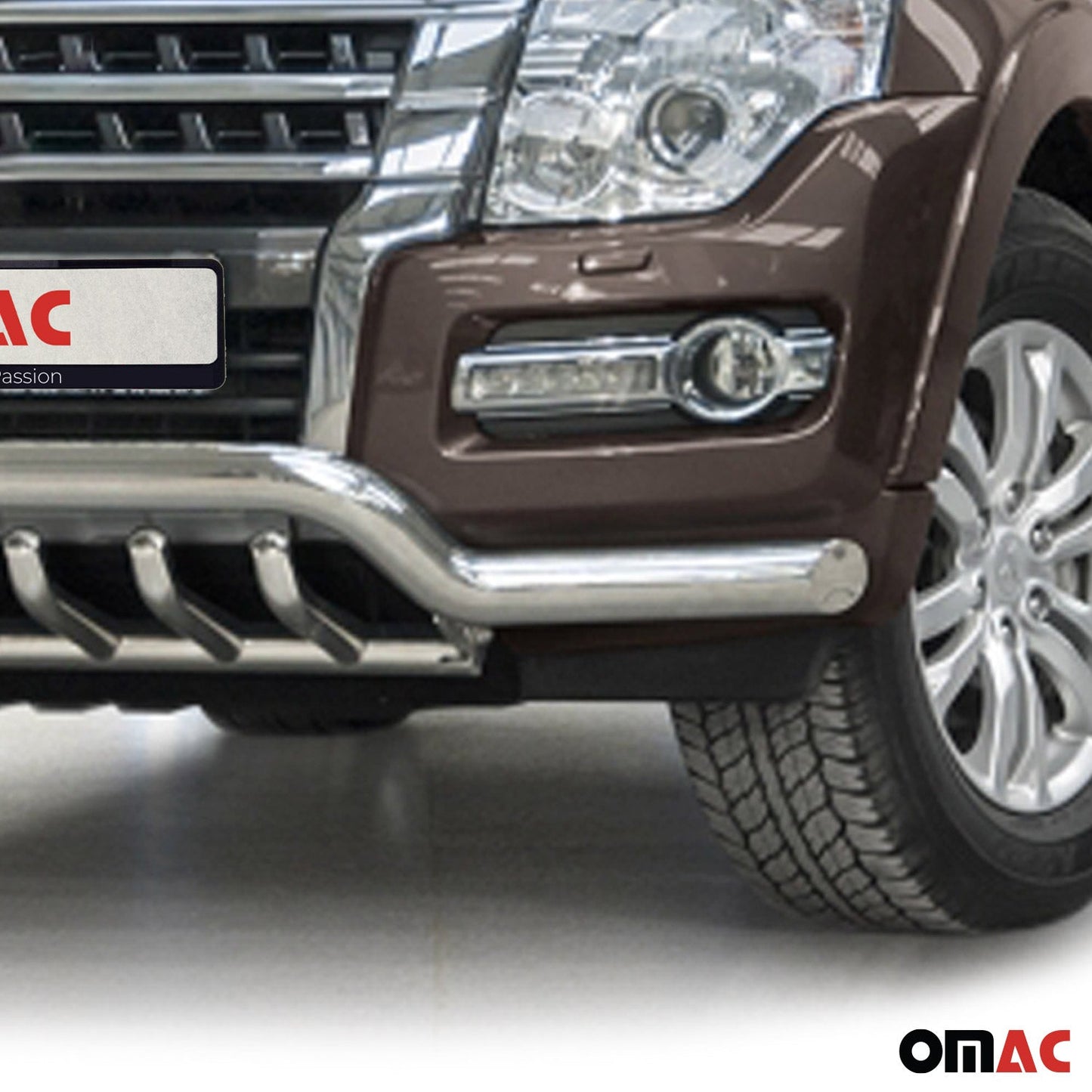 Frontschutzbügel Frontbügel für Mitsubishi Pajero 2014-2022 mit ABE Stahl Silber
