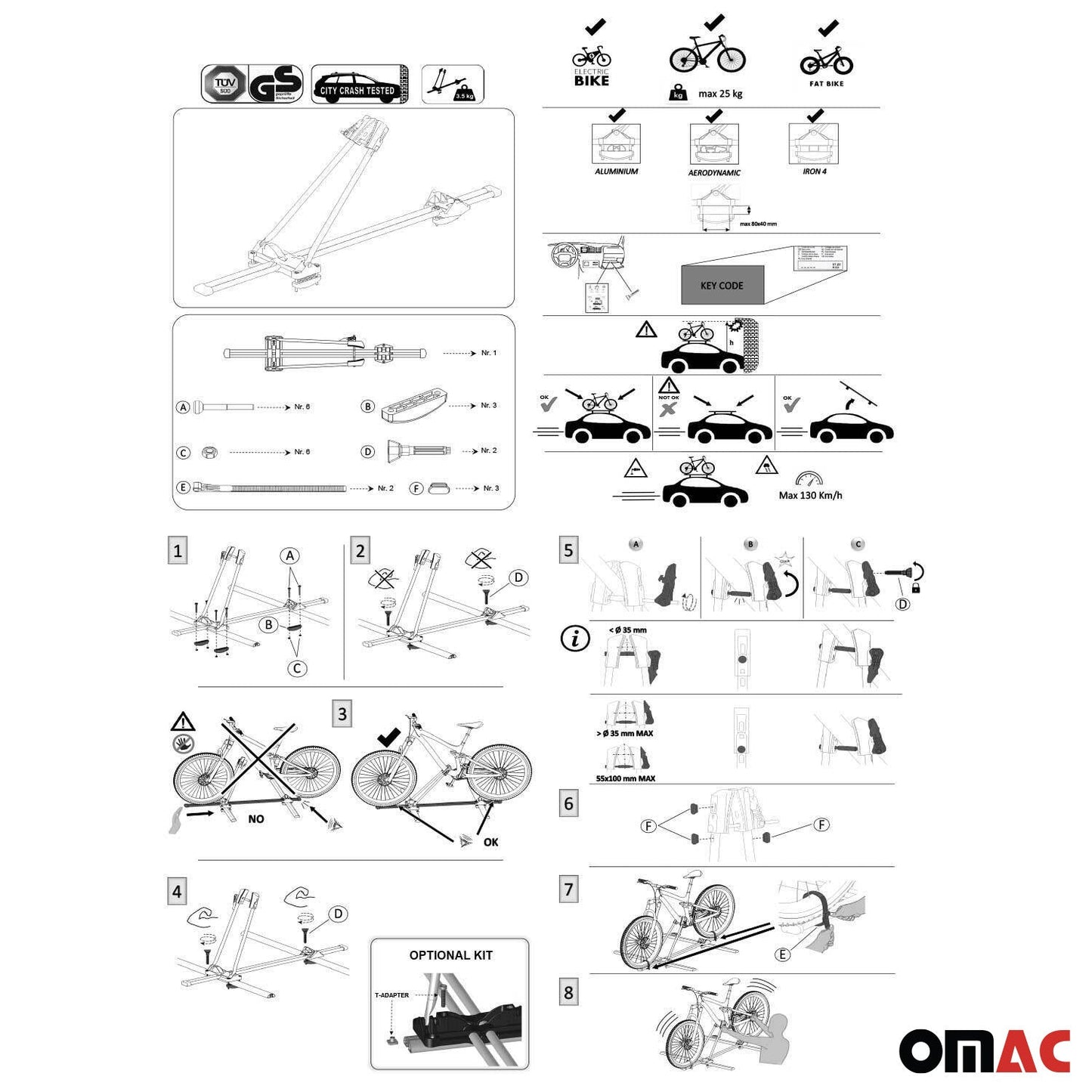 2x Farad Fahrradträger bis 25 kg ABE M-Style Dachfahrradträger EBike FatBike
