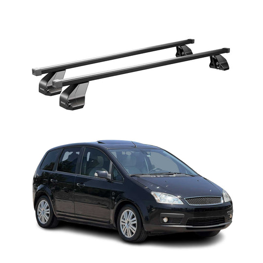 Menabo Dachträger Grundtäger für Ford C-Max 2007-2010 75kg Stahl Schwarz 2 tlg