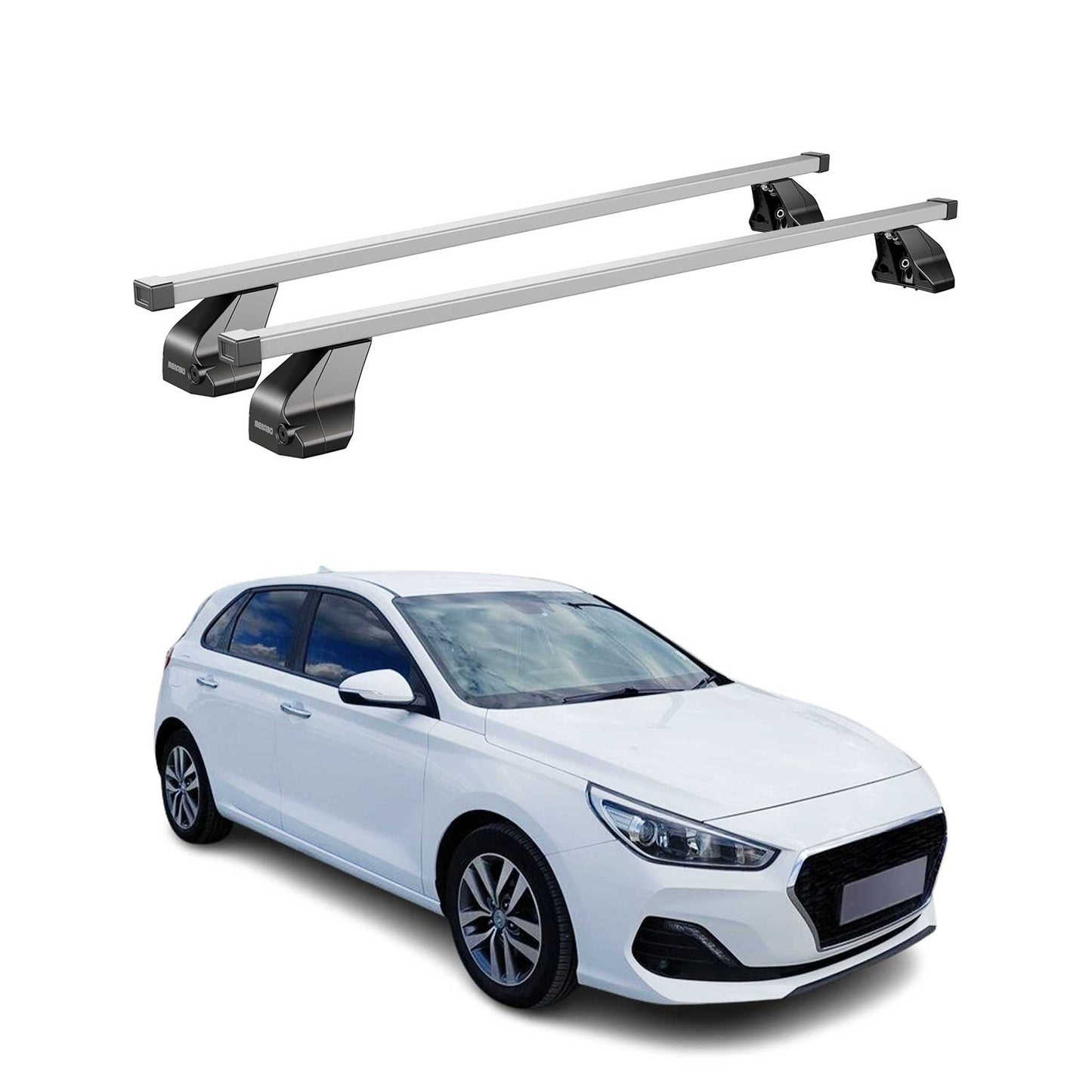 Menabo Dachträger Grundtäger für Hyundai i30 2016-2020 5tür 75kg Stahl Silber 2x
