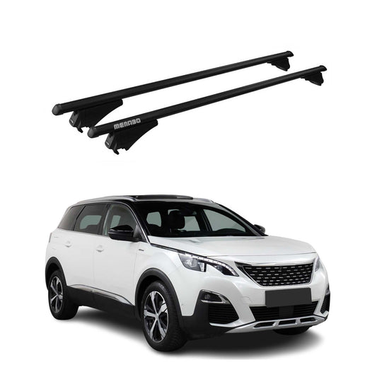 Bară de plafon Menabo pentru Peugeot 5008 mk2 2017-2020 Pre-FL 75kg Alu Negru 2x