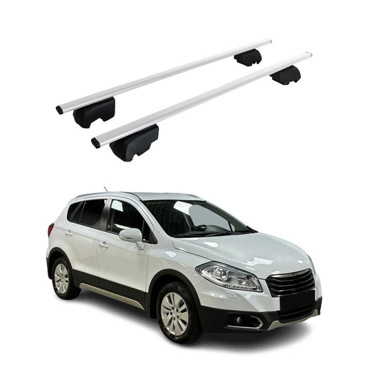 Dachträger Gepäckträger für Suzuki SX4 S-Cross 2013-2021 ABE Metall Silber 2x