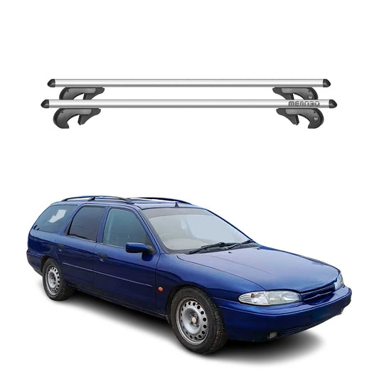 Portbagaj de plafon Menabo pentru Ford Mondeo Estate 1993-2000 90kg aluminiu argintiu 2x