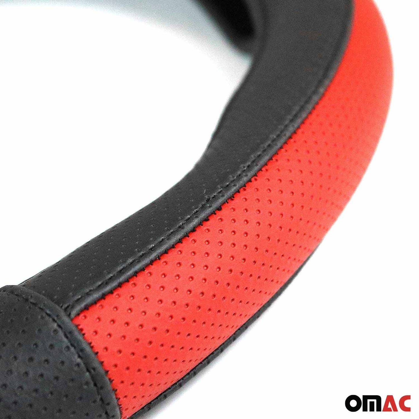 Lenkradbezug Lenkradschoner Lenkrad abdeckung Schwarz Halbmond Rot Ø 38-40 cm