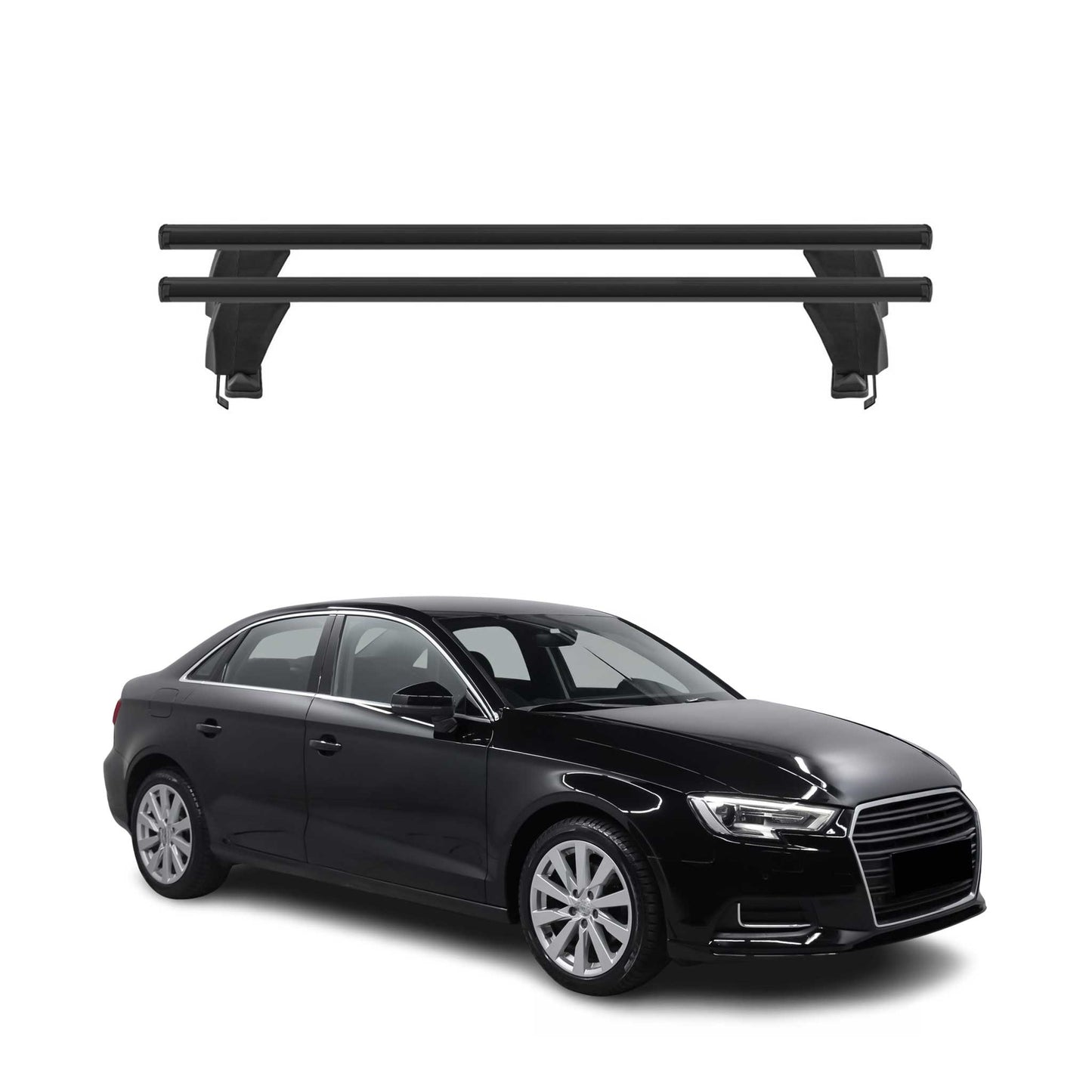 Menabo Dachträger Grundtäger für Audi A3 8V Limo 2013-2020 50kg Alu Schwarz 2x