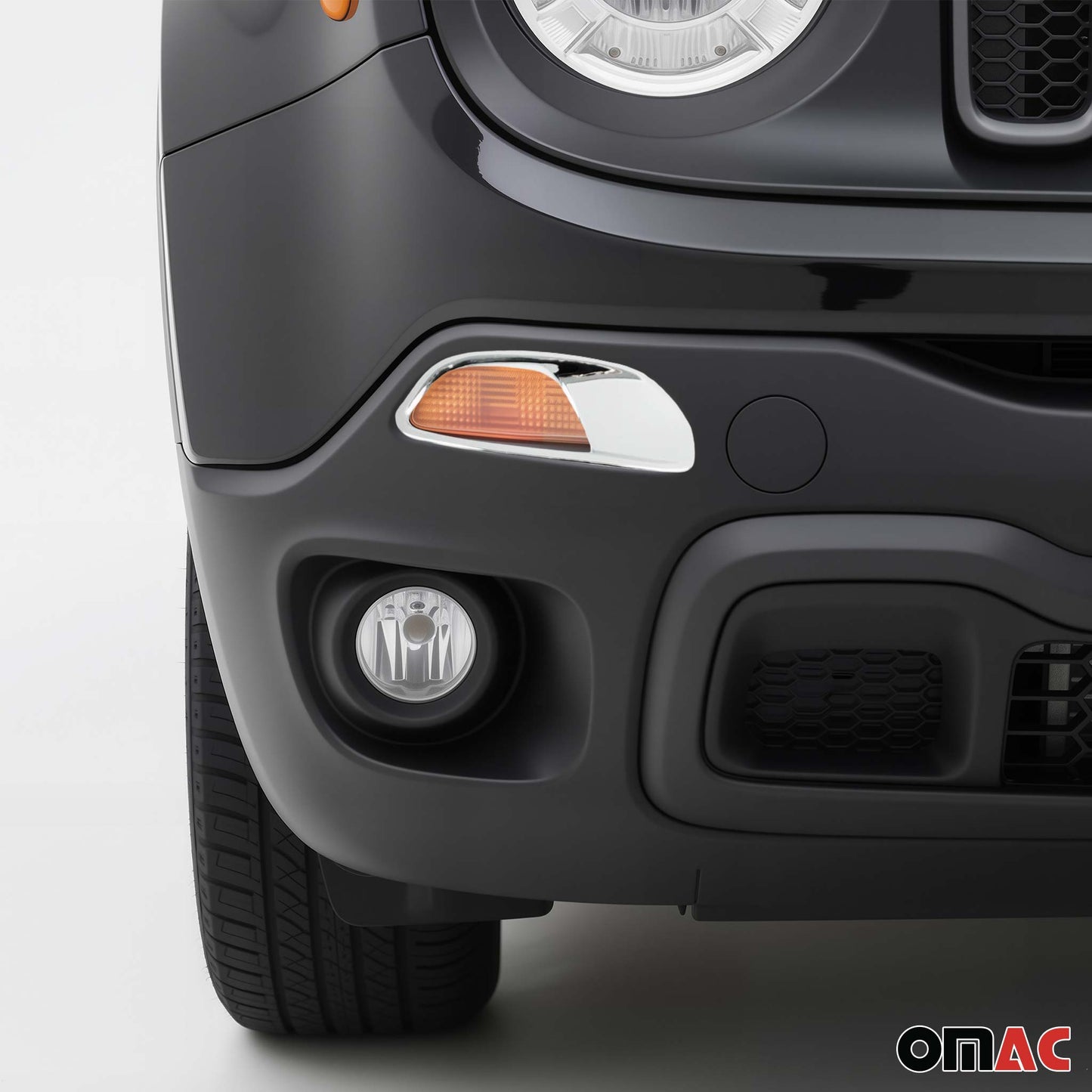 Scheinwerfer Leisten Scheinwerferblende für Jeep Renegade 2014-2024 Chrom ABS 2x