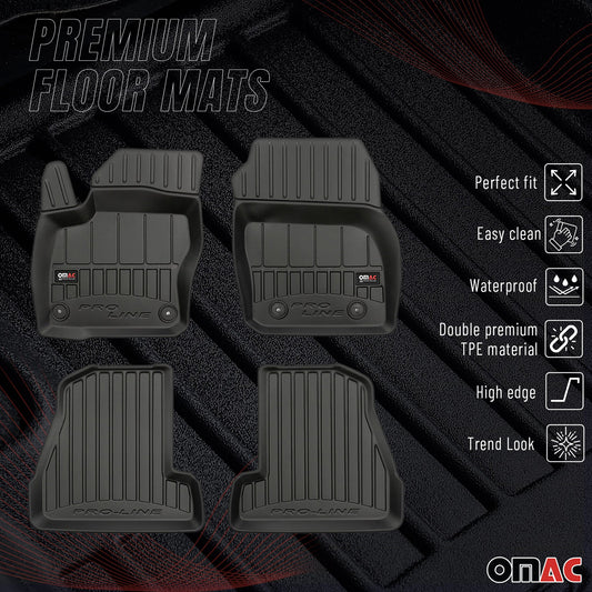 2011-2018 Ford Focus mk3 Fußmatten TPE Schwarz 4 tlg