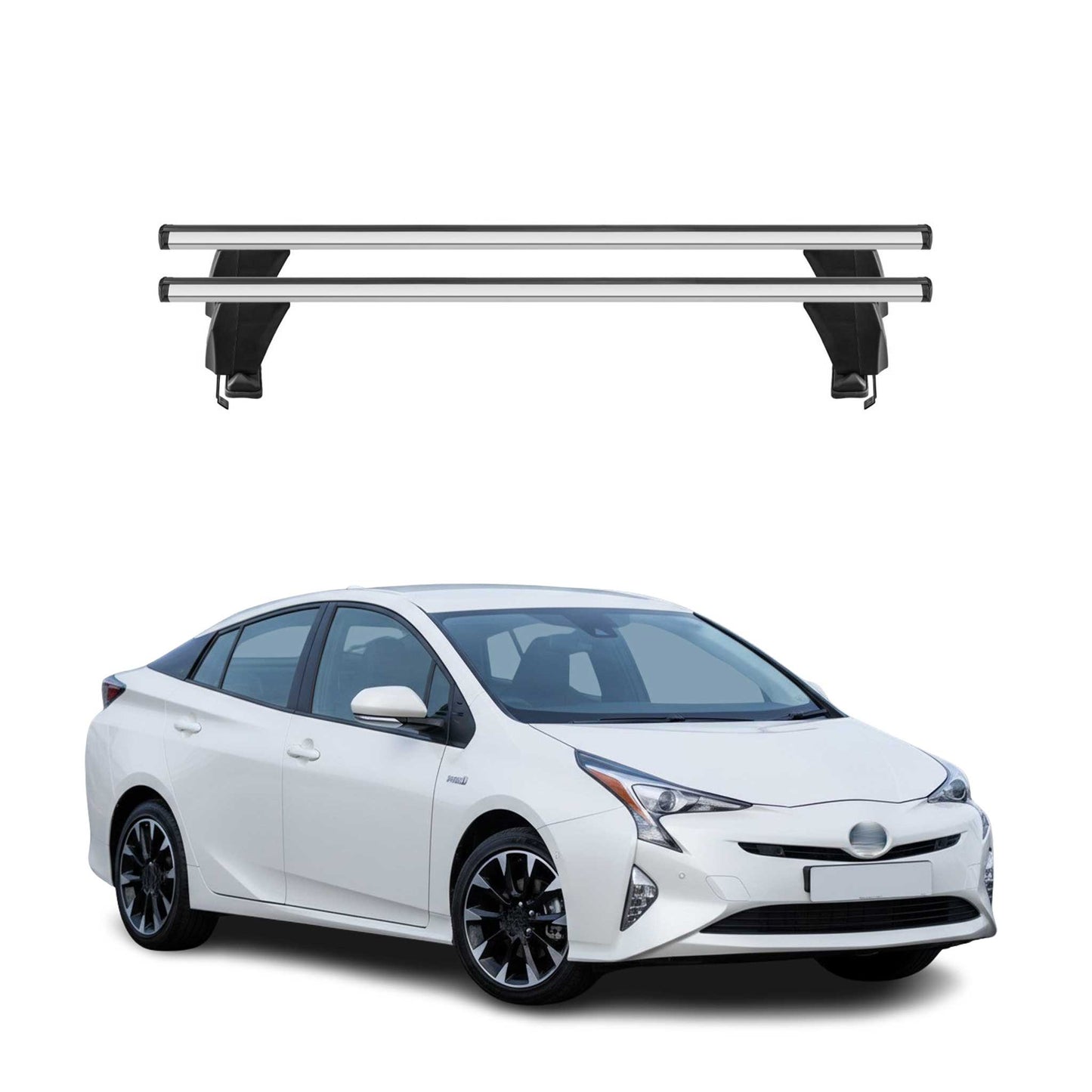 Menabo Dachträger für Toyota Prius mk4 2015-2018 Pre-FL 50kg Alu Silber 2x