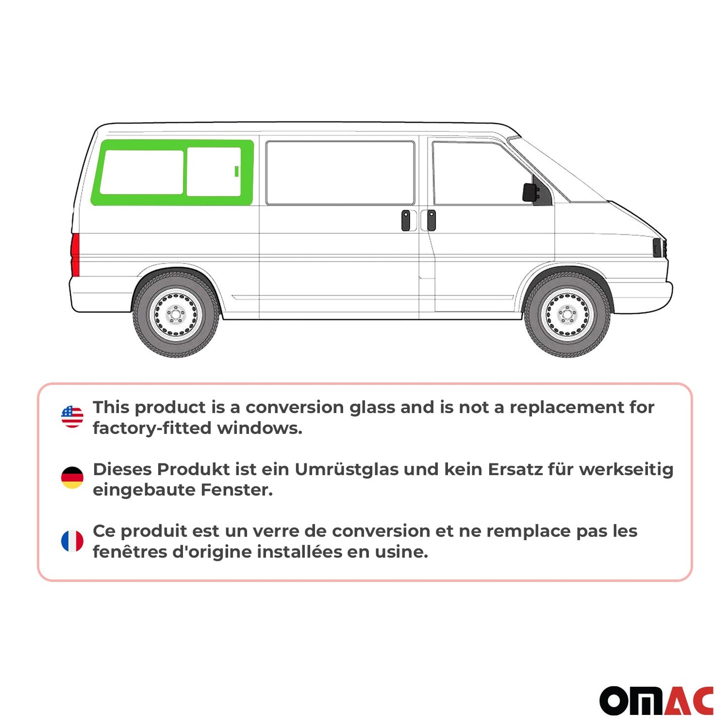 Seitenfenster Schiebefenster für VW T4 Transporter 1990-2003 Hinten Rechts L2