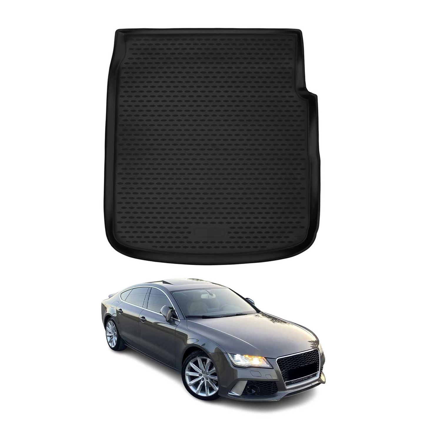 Covoraș portbagaj/tapițerie portbagaj pentru Audi A7 C7 2010-2018, cauciuc TPE, negru