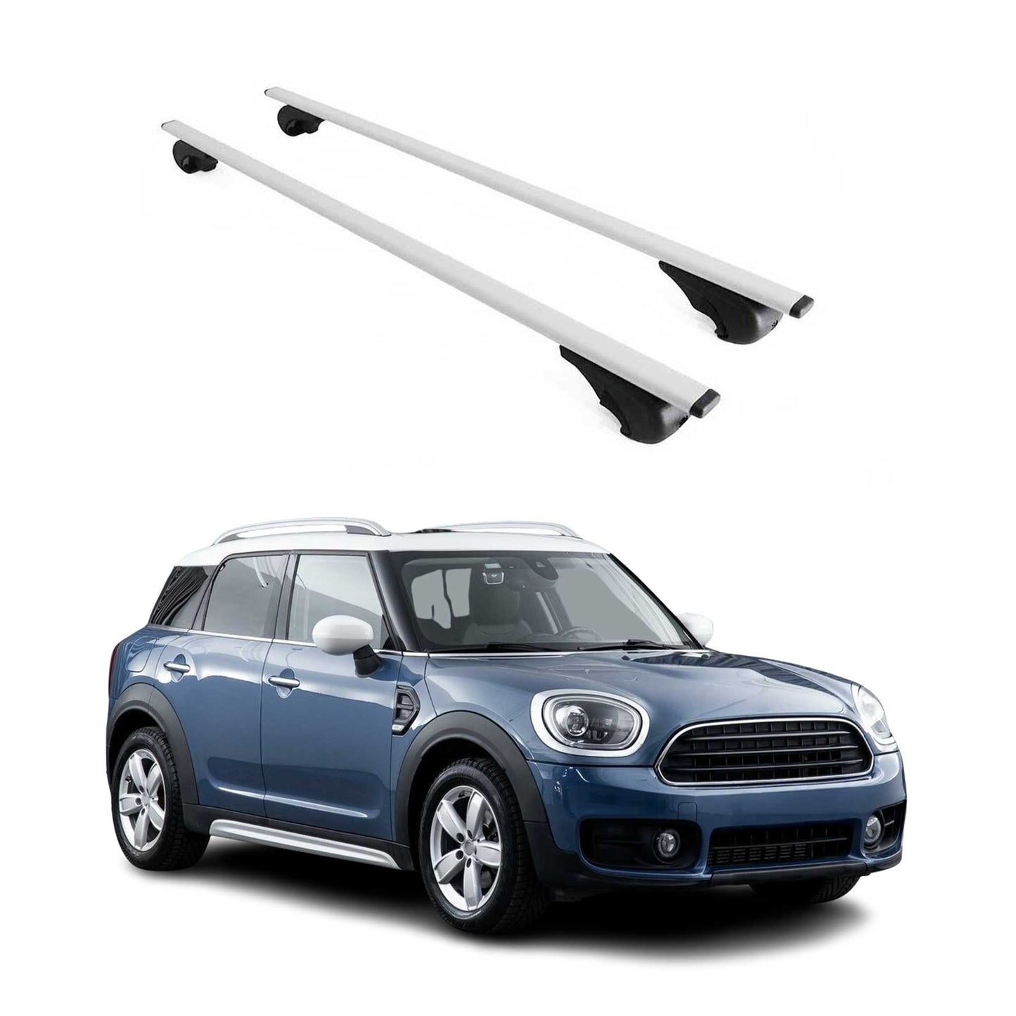 Portbagaj de plafon pentru Mini Countryman F60 2017-2023 75kg metal argintiu 2 buc