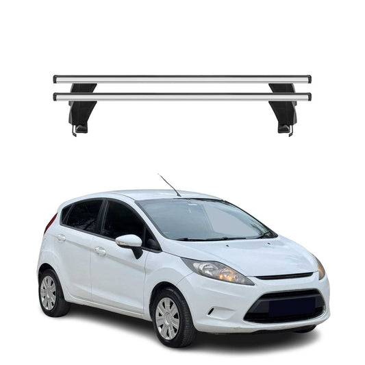 Menabo Dachträger Grundtäger für Ford Fiesta 2008-2013 ABE Aluminium Silber 2tlg