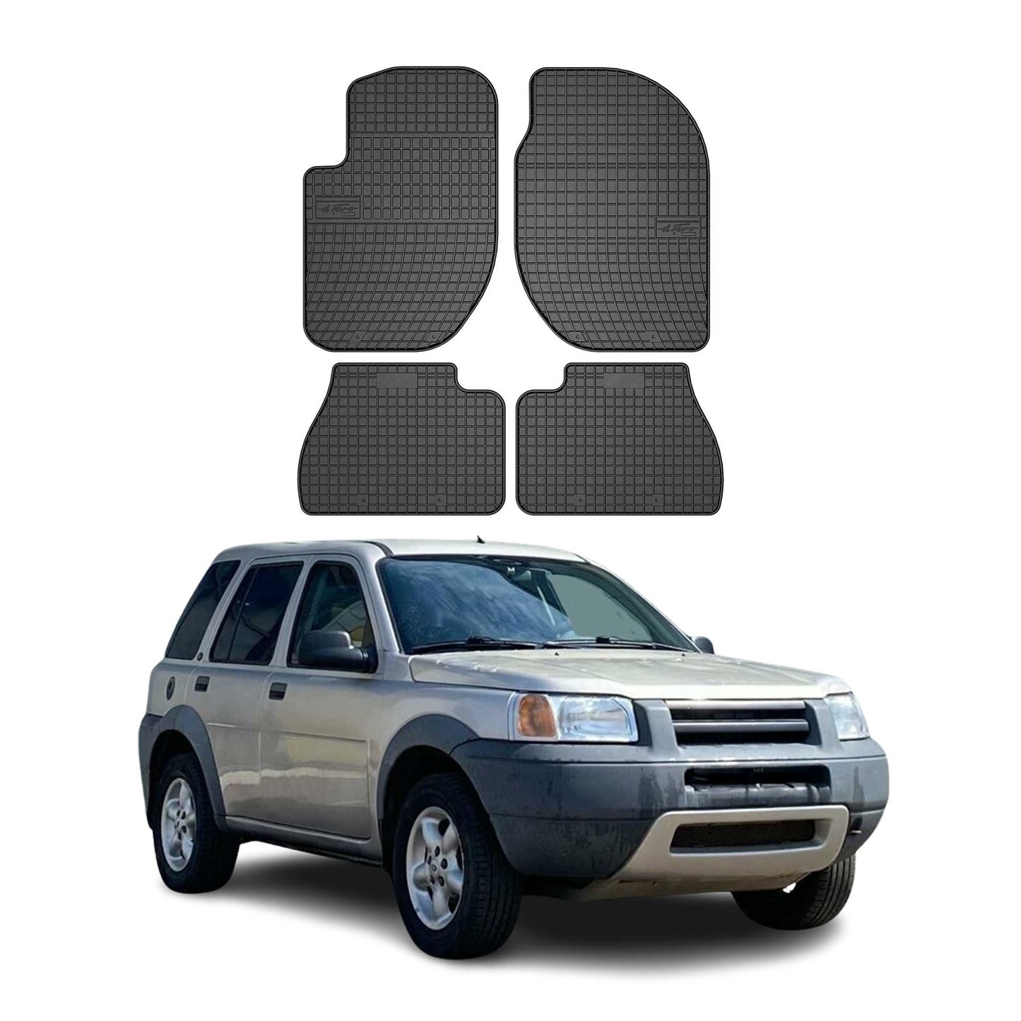 OMAC Gummi Fußmatten für Land Rover Freelander 1996-2006 Automatten Schwarz 4x