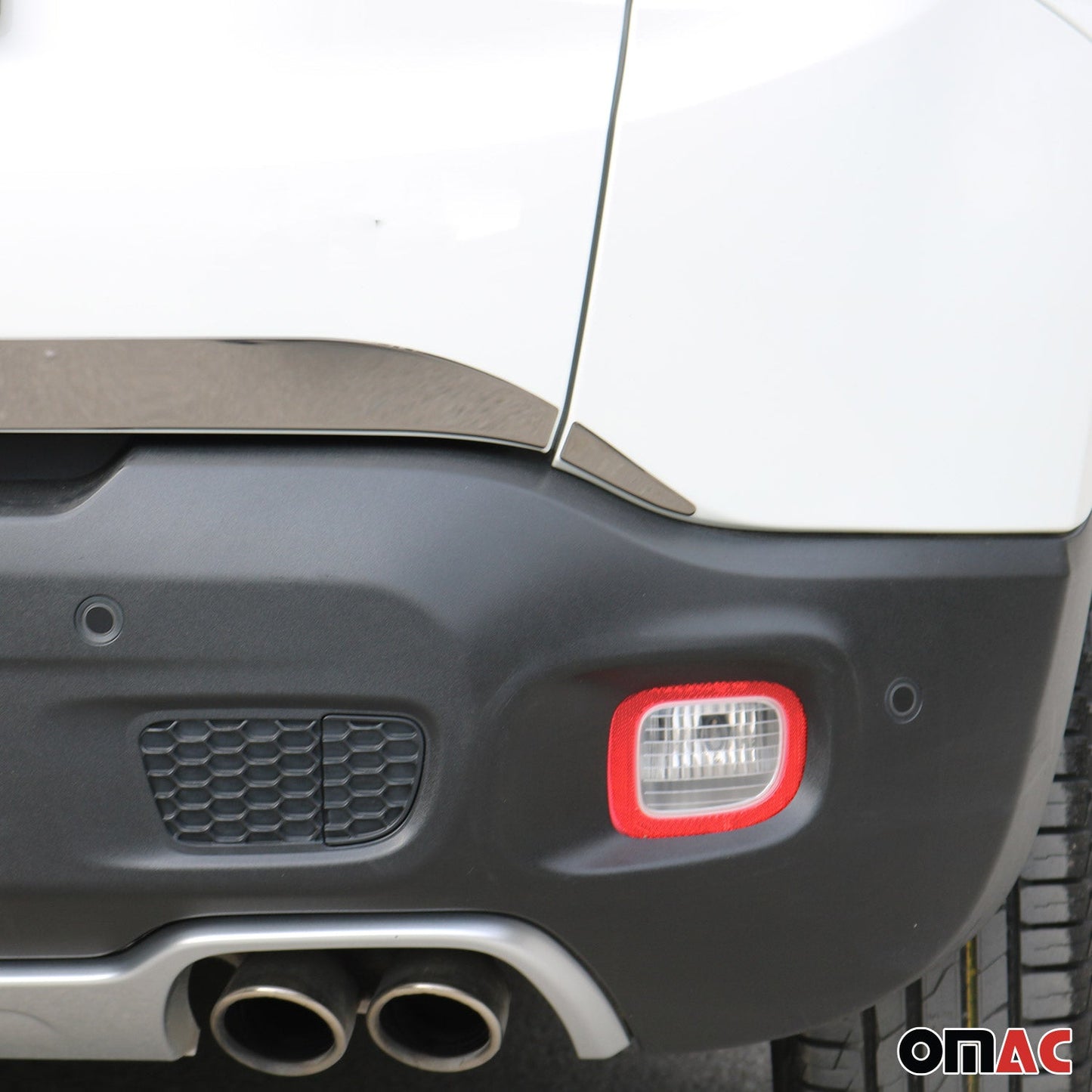 Bandă decorativă portbagaj, bandă decorativă spate pentru Jeep Renegade 2014-2024, oțel inoxidabil, culoare închisă, set 3 piese