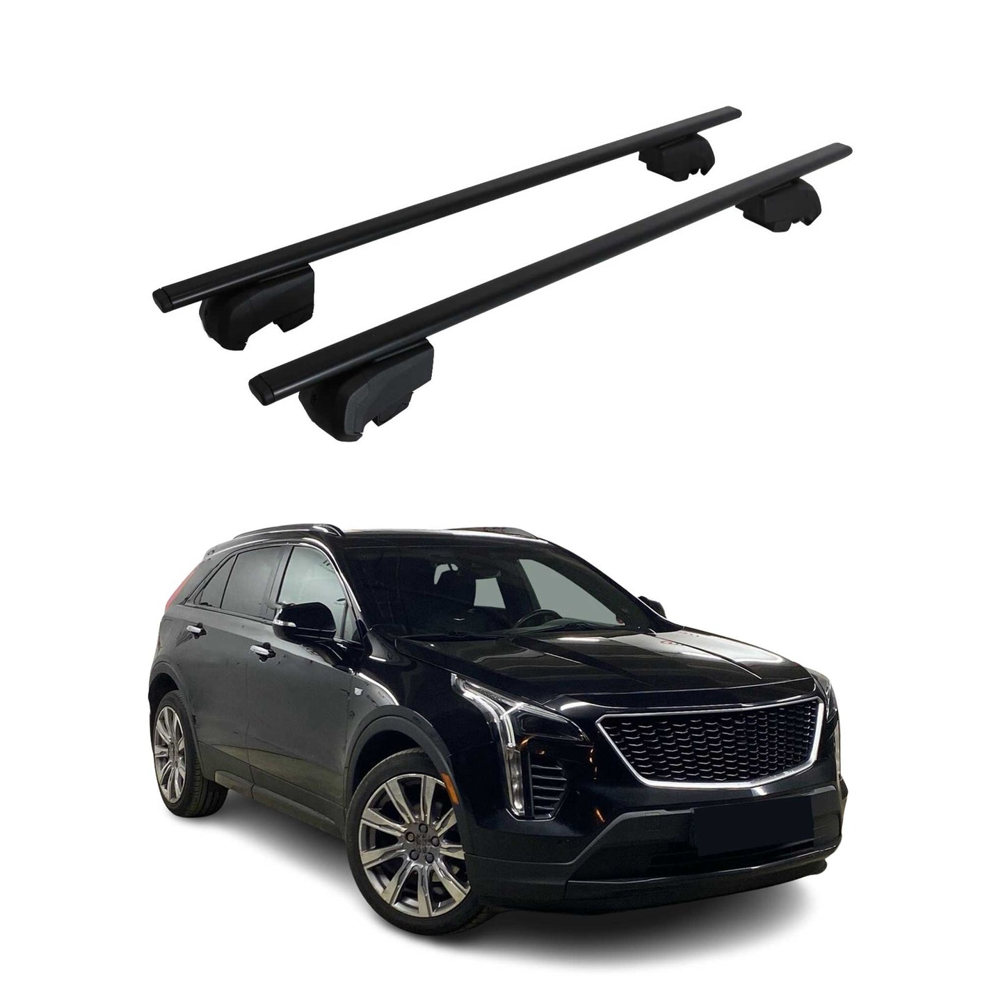 Portbagaj de plafon pentru Cadillac XT4 2018-2025 75kg, negru metalic, 2 buc.