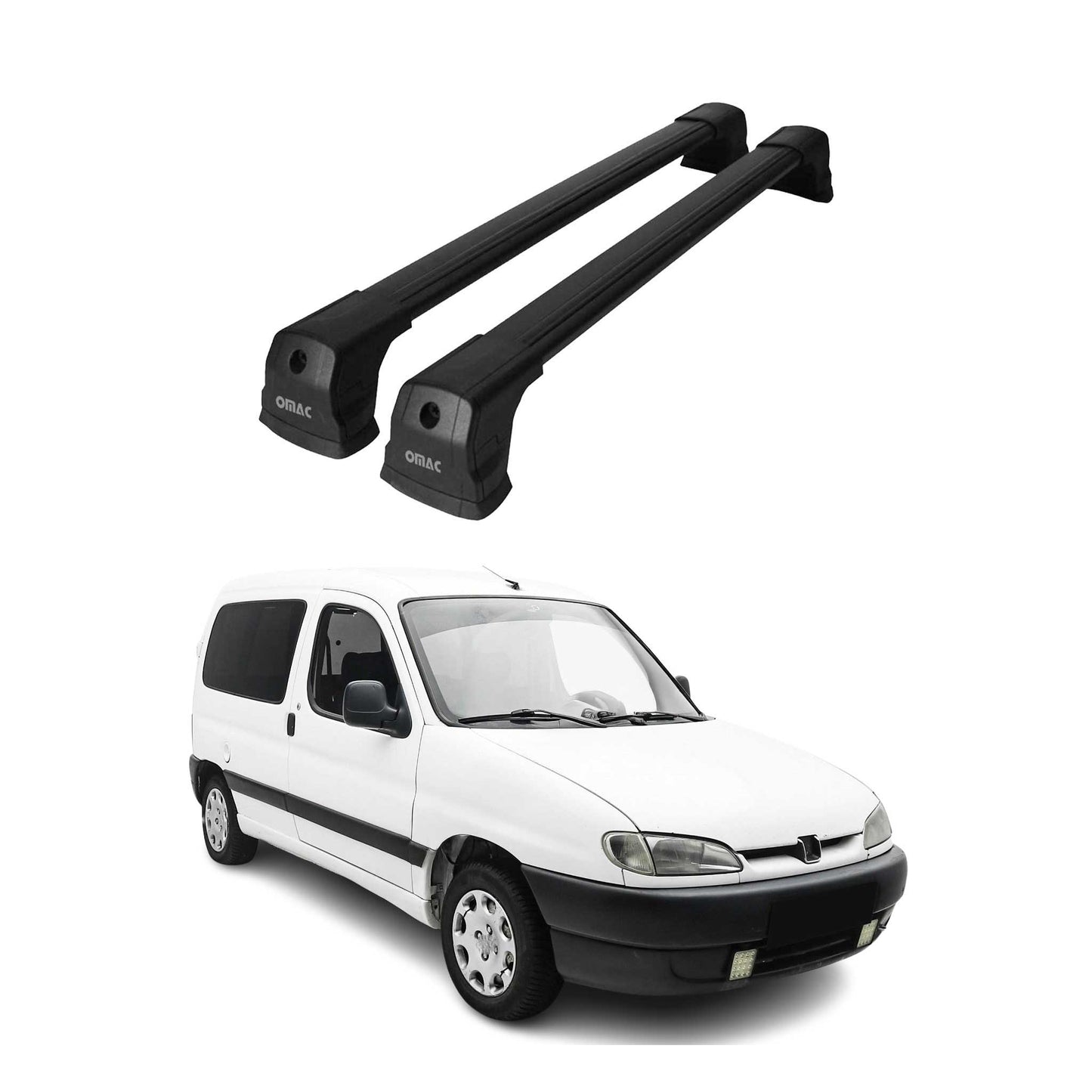 Portbagaj de plafon pentru Citroen Berlingo 1996-2008 75kg aluminiu negru 2x