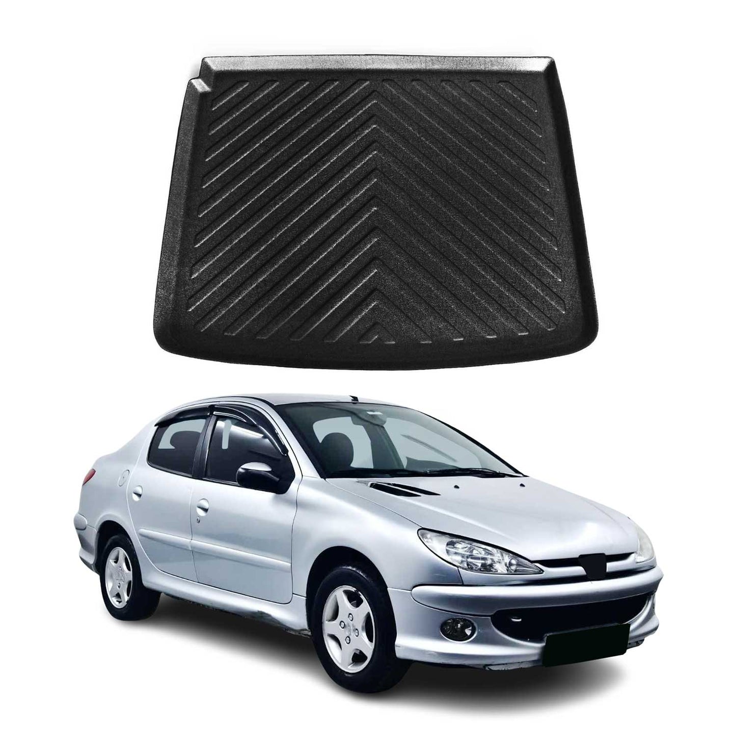 Kofferraumwanne Laderaumwanne für Peugeot 206 Stufenheck 2007-2012 Gummi TPE