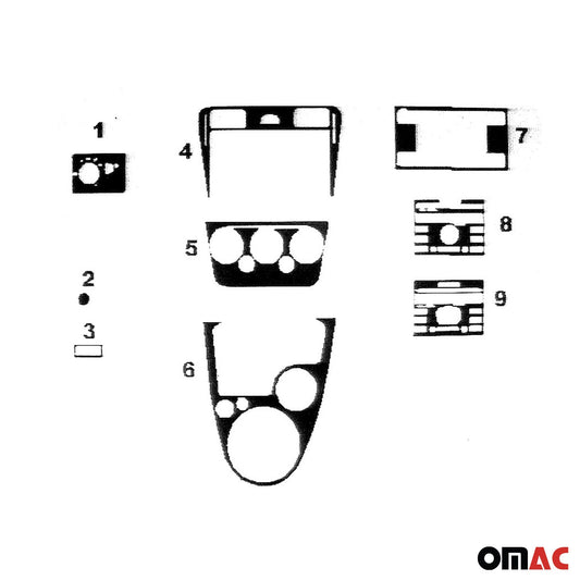 Set ornamente interioare pentru Ford Fusion 2005-2012, aspect negru piano, 9 piese