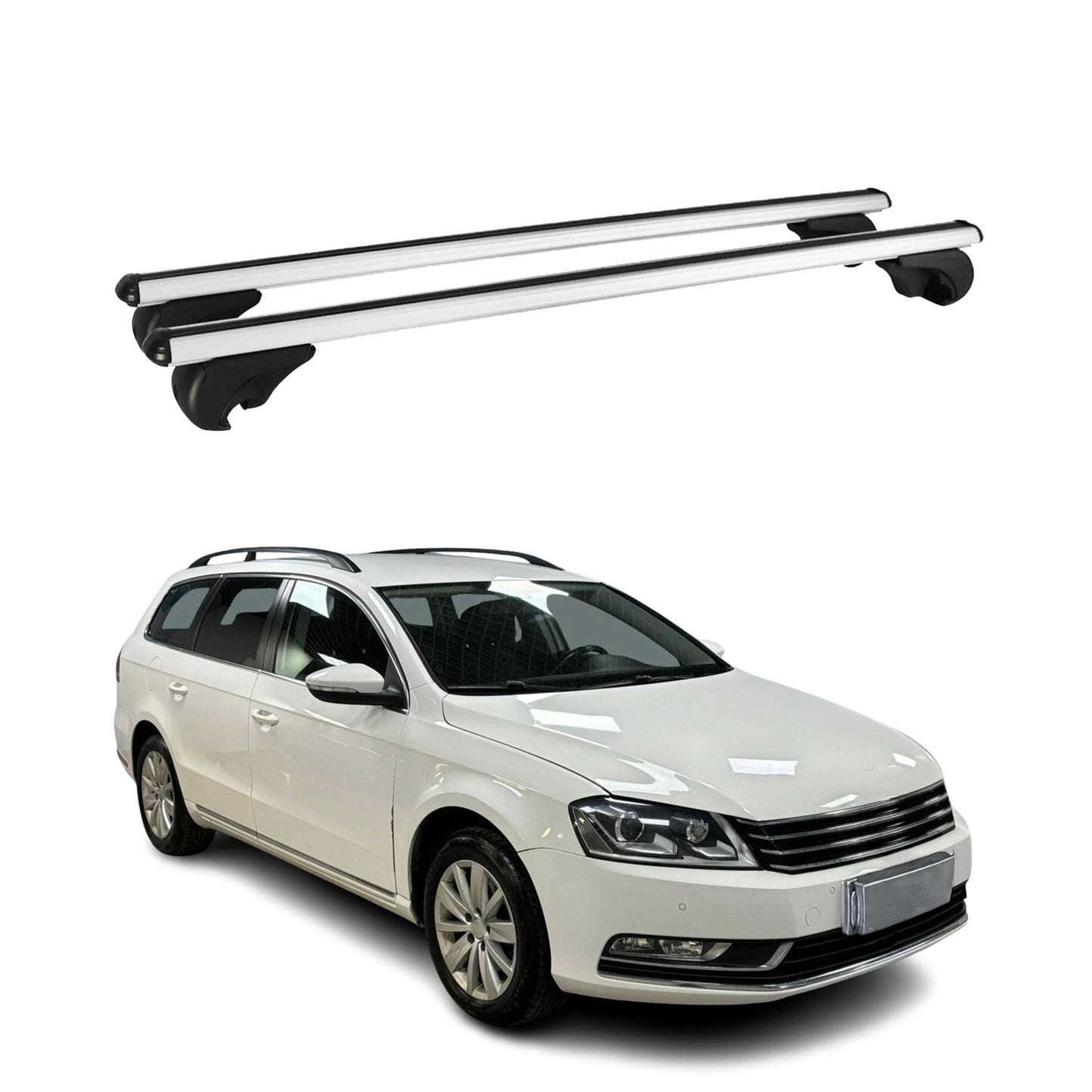 Dachträger Grundtäger für VW Passat Alltrack B7 2012-2014 75kg Alu Silber 2 tlg