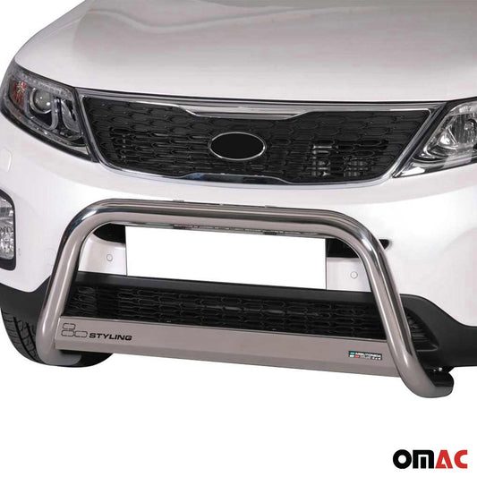 Bară de protecție/buton față pentru Kia Sorento 2012-2015 ø63mm oțel argintiu protecție