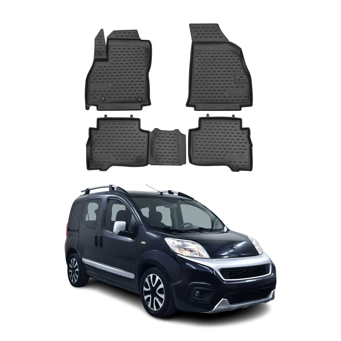 2008-2021 Citroen Nemo Fußmatten TPE Schwarz 4 tlg