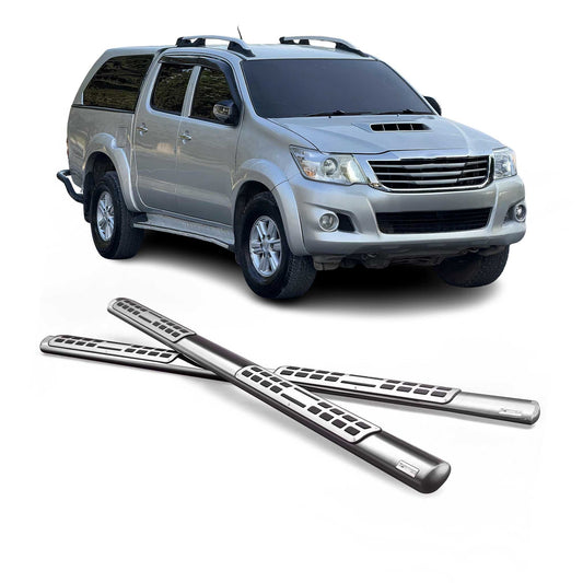 Stahl Seitenschweller Schwellerrohre für Toyota Hilux Extra Cab 2006-2011 Grau