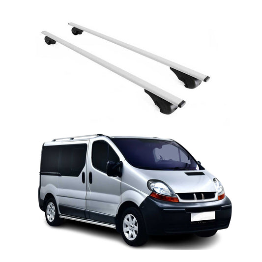 Portbagaj de plafon pentru Renault Trafic mk2 2001-2014 75kg metal argintiu 2 buc