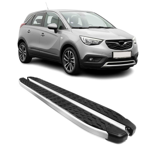 Alu Trittbretter Seitenschweller für Opel Crossland X 2017-2025 Schwarz