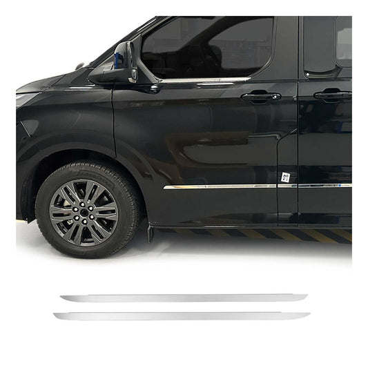 Benzi decorative pentru geamuri Ford Transit Tourneo Custom 2023-2025, oțel inoxidabil, 2x