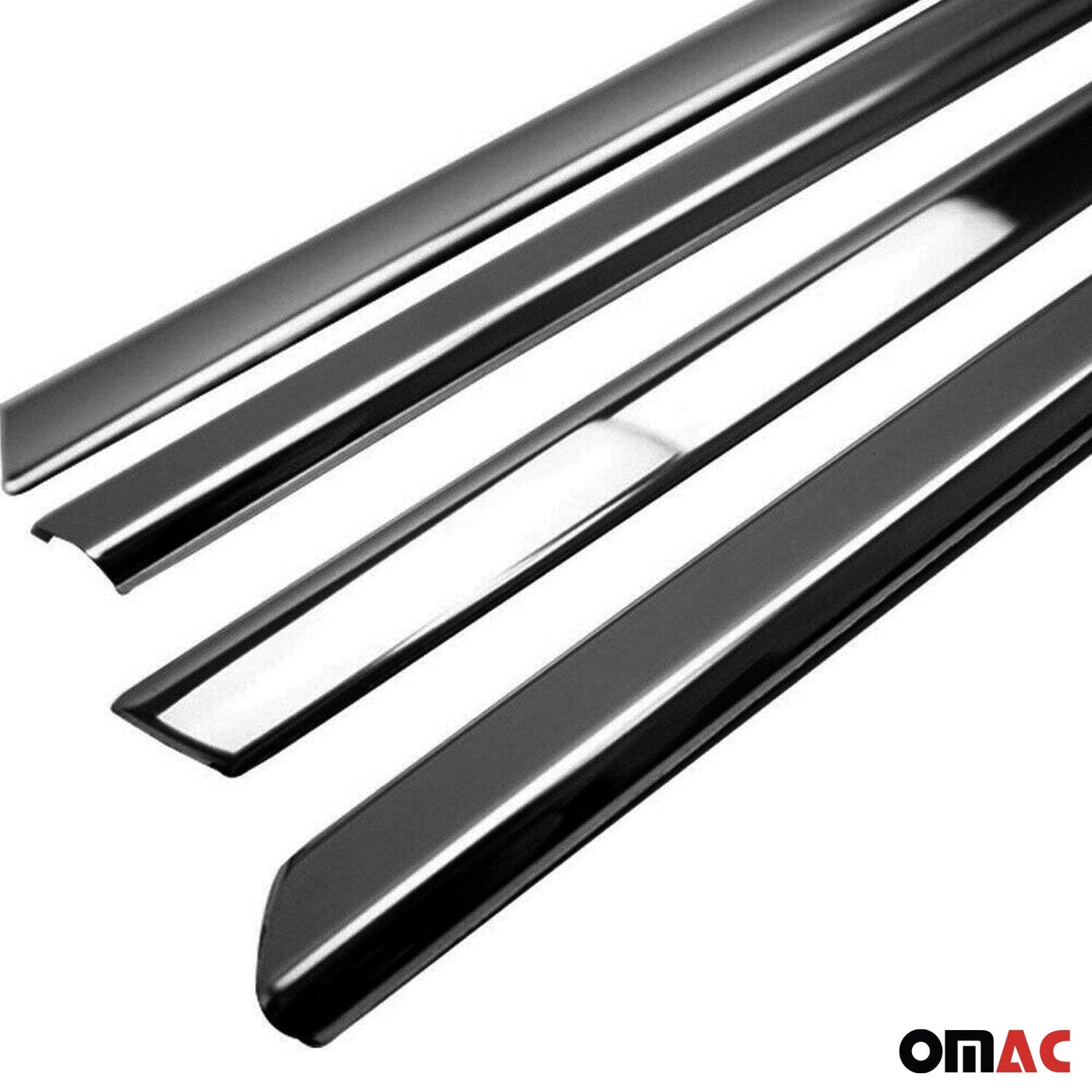 Ornamente/ramă geam pentru Fiat Tipo 2015-2025, oțel inoxidabil, finisaj lucios închis, 4x