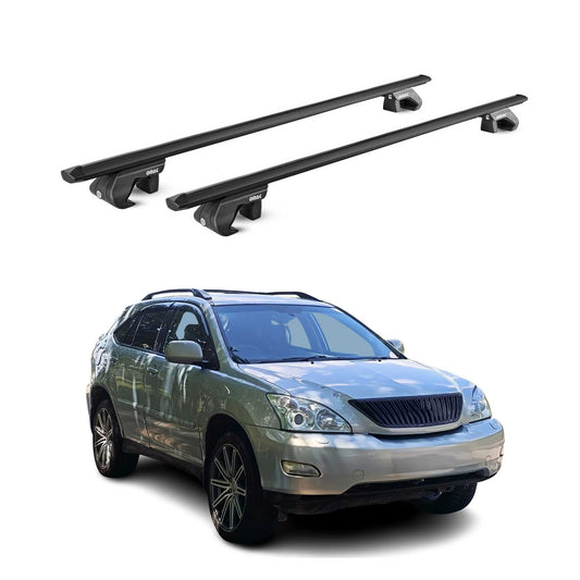 Dachträger Grundtäger für Lexus RX 2003-2015 5 tür 90kg Alu Schwarz 2 tlg ABE