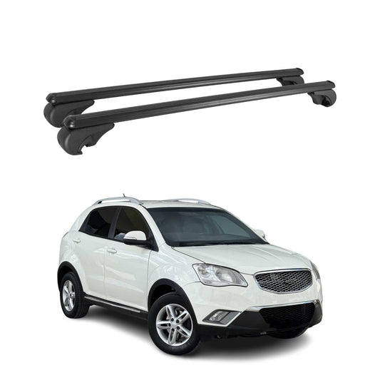 Portbagaj de plafon pentru Ssangyong Korando 2010-2019, portbagaj de bază din aluminiu, negru