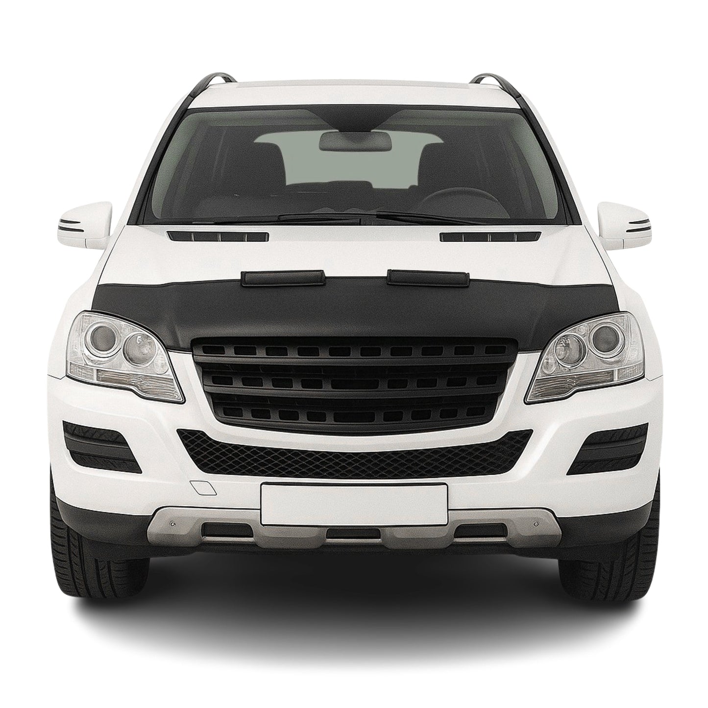 Haubenbra Steinschlagschutz für Mercedes M Klasse W164 2005-2011 Schwarz Halb