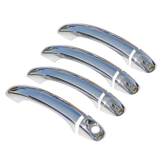 Ornamente mâner ușă, capace mâner ușă pentru VW Touareg 2002-2010, oțel inoxidabil, argintiu, 8 bucăți