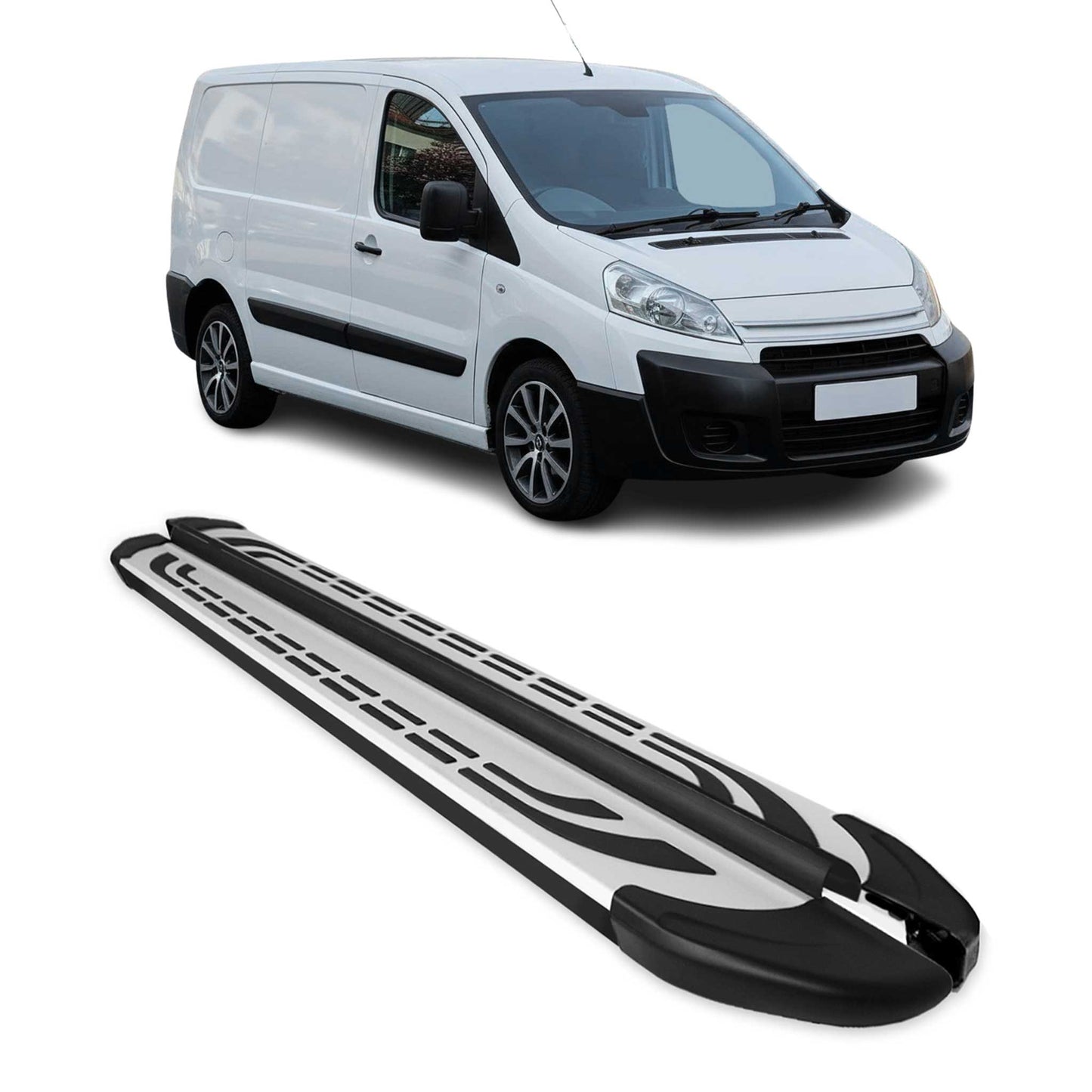 Trittbretter Seitenschweller für Citroen Jumpy 2006-2016 L1 Kurzer Schwarz