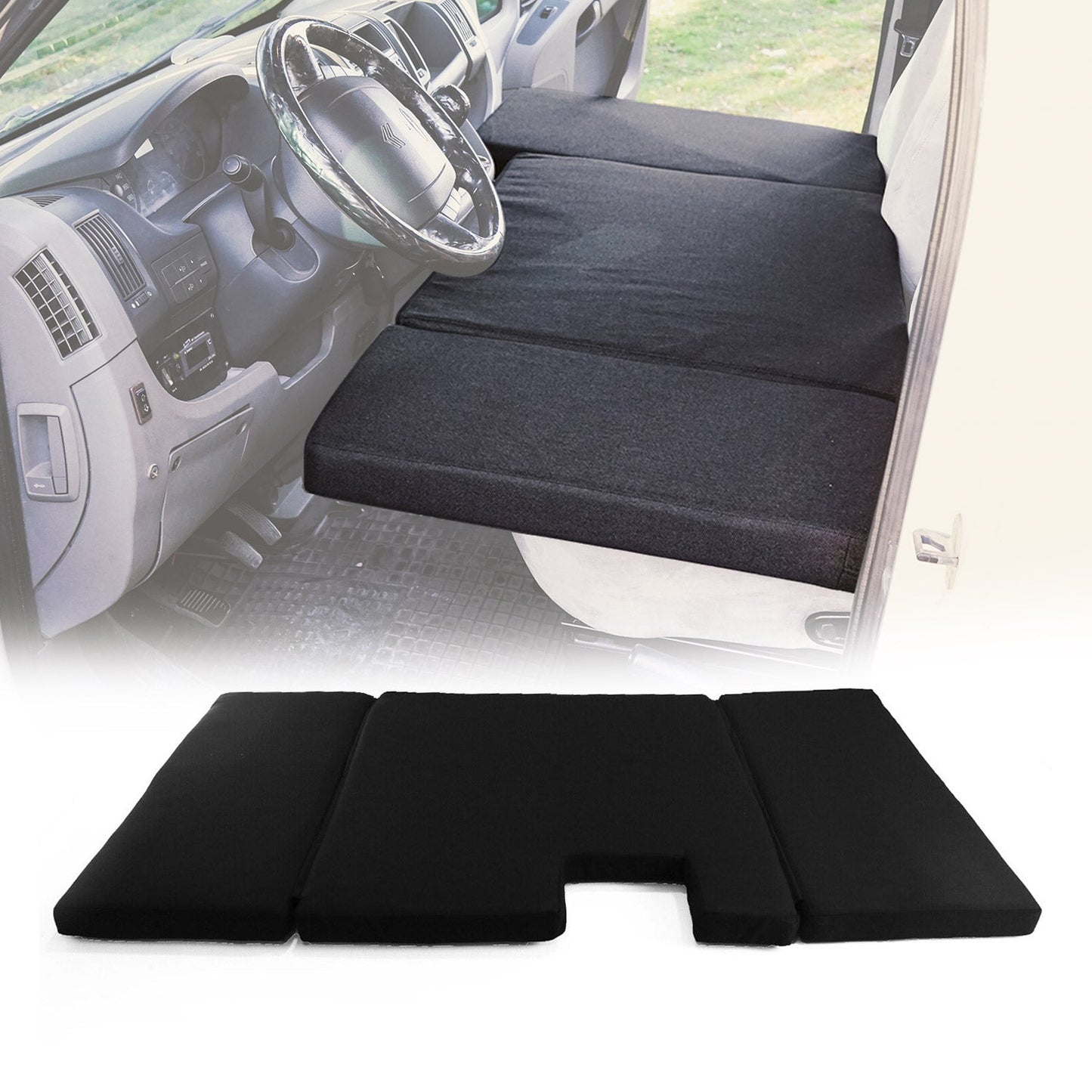 Camper Bett Fahrerhausbett Matratze für VW Crafter 2017-2025 Polyester Schwarz