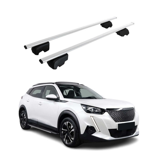 Dachträger für Peugeot 2008 2019-2023 Grundträger Metall Silber ABE 2x